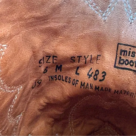 Vintage 70’s Capezio Butterfly Inlay Heeled Cowgirl Boot - Picture 16 of 16